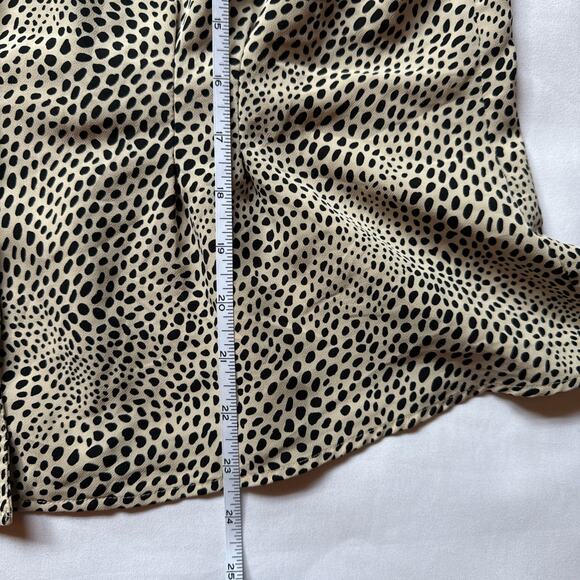 Evan-Picone Dalmatian Print Button Up Blouse Size 16 Neutral Chic Workwear - Picture 4 of 7
